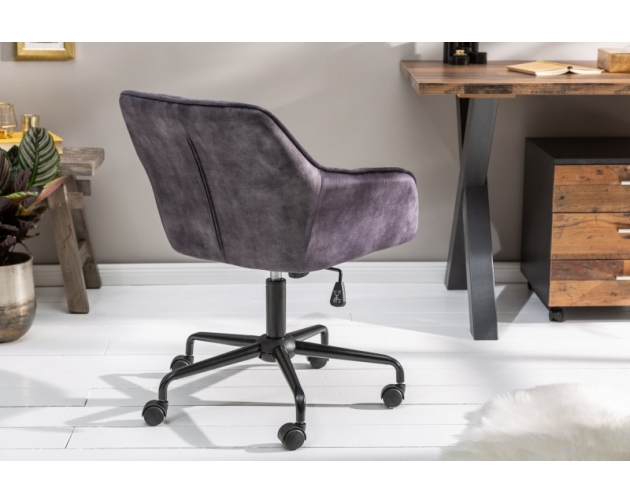 INVICTA krzesło biurkowe TURIN  - ciemnoszary aksamit, metal