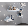 Półki do pokoju dziecięcego CHMURKI zestaw niebieski PREMIUM