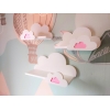 Półki do pokoju dziecięcego CHMURKI zestaw kolor biały - różowy