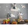 Półki do pokoju dziecięcego CHMURKI zestaw kolor biały - niebieski
