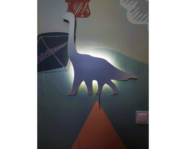 Lampka nocna LED biały Dinozaur - Brontozaur