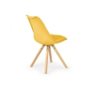 Krzesło K201 żółte z poduszką z ekoskóry