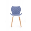 K277 krzesło biało - niebieskie pikowane
