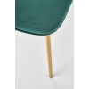 K411 krzesło welur - ciemny zielony, nogi - złote