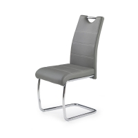 K211 krzesło szara eko skóra/ chrom, płoza