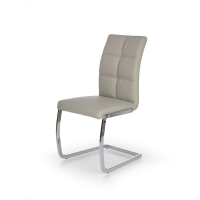 K228 krzesło jasno szara eko skóra/ chrom, płoza