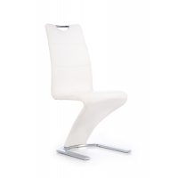 K291 krzesło biała eko skóra - podstawa chrom