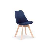 K303 krzesło ciemnoniebieskie tapicerowane, nogi buk