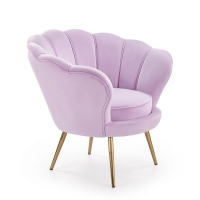 AMORINO fotel wypoczynkowy fioletowy, nogi - złote
