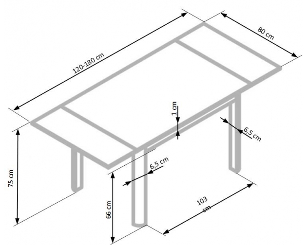 Stół rozkładany ALSTON  beżowy/biały