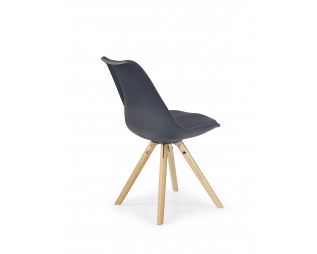 Krzesło K201 czarne z poduszką z ekoskóry