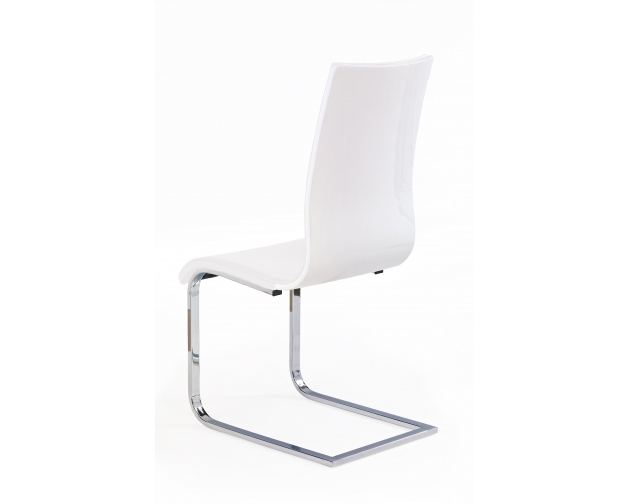 Krzesło K104 biała ekoskóra / chrom
