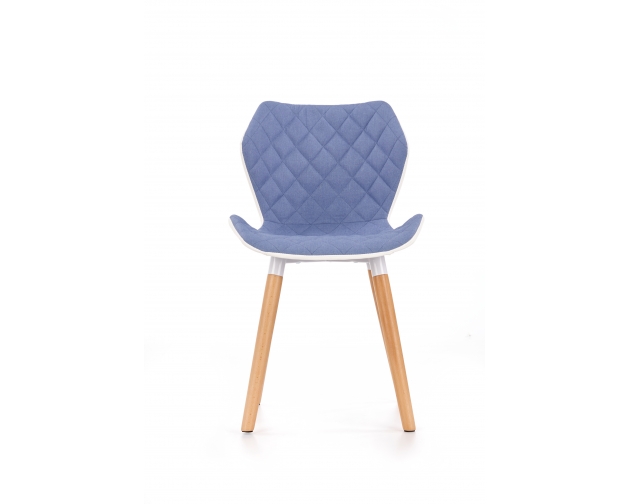 K277 krzesło biało - niebieskie pikowane