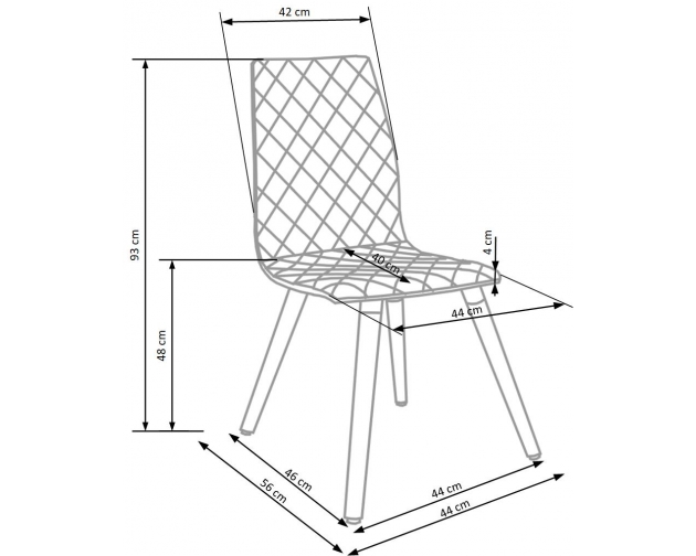 K282 krzesło szare - tkanina pikowana
