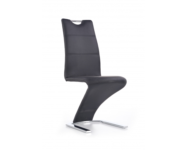 K291 krzesło czarna eko skóra - podstawa chrom