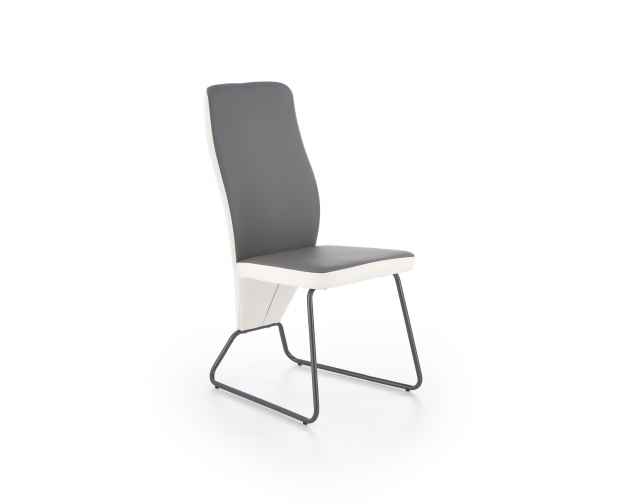 K300 krzesło tył - biały, przód - popiel, stelaż - super grey