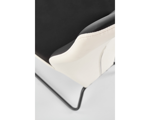 K300 krzesło czarno - białe podstawa super grey