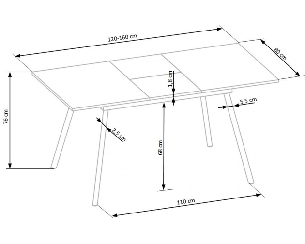 Stół rozkładany ALBON dąb sonoma / popielaty