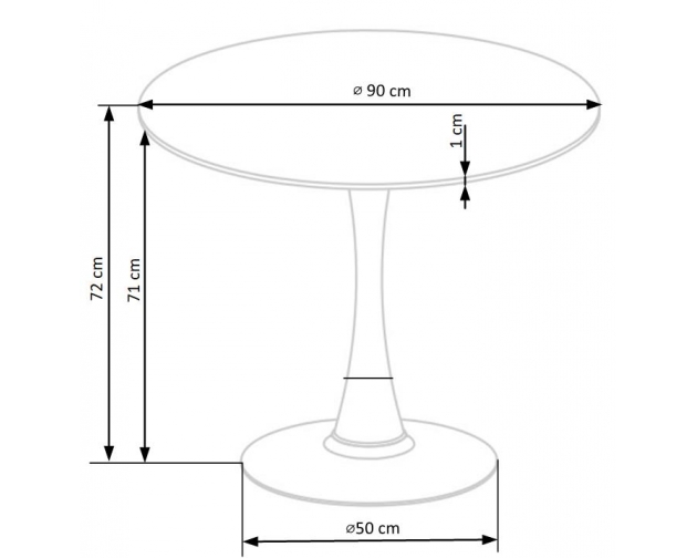 Stół okrągły AMBROSIO , blat - marmur, noga - czarny