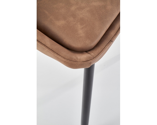 K406 krzesło jasny brązowa eko skóra - nogi czarne