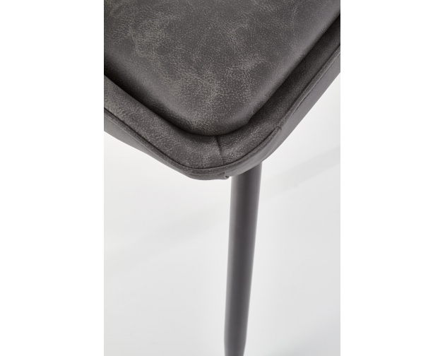 K406 krzesło ciemny popielata eko skóra - nogi czarne