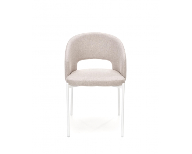 K486 krzesło beżowe, biała podstawa