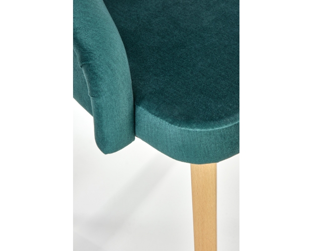 TOLEDO 2 krzesło zielony welur, nogi dąb miodowy / tap. MONOLITH 37