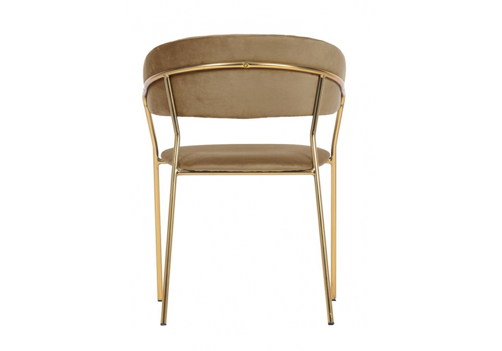 Krzesło MARGO khaki welur - stelaż złoty