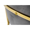 Krzesło MARGO jasny szary - welur, podstawa złota