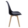 Krzesło NORDIC PREMIUM czarne - podstawa dębowa, poduszka z ekoskóry