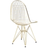 Krzesło DSR NET GOLD złote - biała poduszka, metal