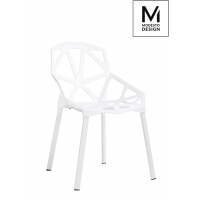 MODESTO krzesło SPLIT MAT białe - polipropylen, podstawa metalowa