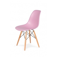 Krzesło DSW WOOD pastelowy róż.07 - polipropylen, podstawa bukowa