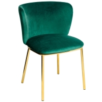 Krzesło MANTIS ciemny zielony - welur, podstawa złota