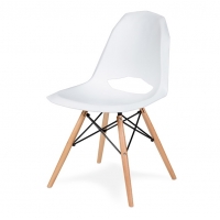 Krzesło GULAR DSW białe - polipropylen, podstawa bukowa