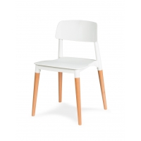Krzesło ECCO PREMIUM białe - polipropylen, buk