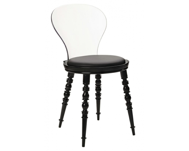 Krzesło SLIP czarne - polipropylen, skóra ekologiczna