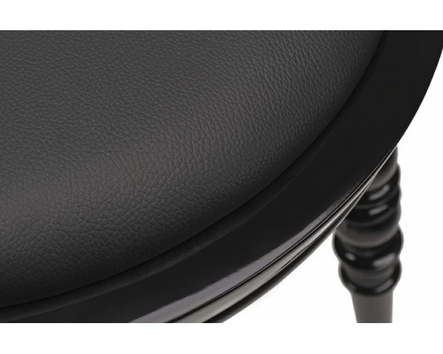 Krzesło SLIP czarne - polipropylen, skóra ekologiczna
