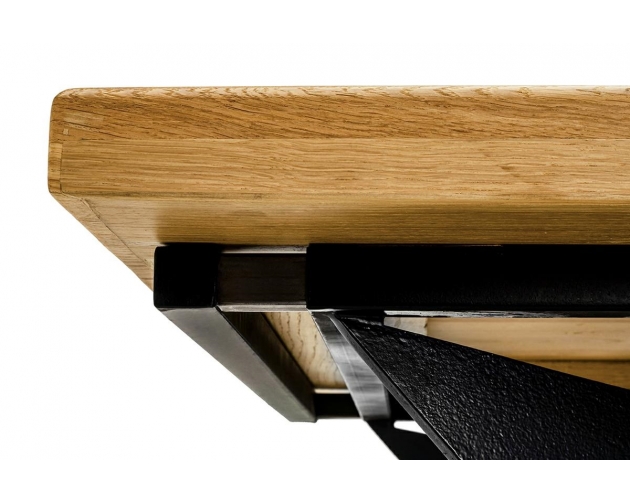 Stół rozkładany AXEL 260-340 dębowy - drewno naturalne, metal