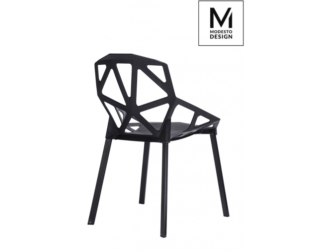MODESTO krzesło SPLIT MAT czarne - polipropylen, podstawa metalowa