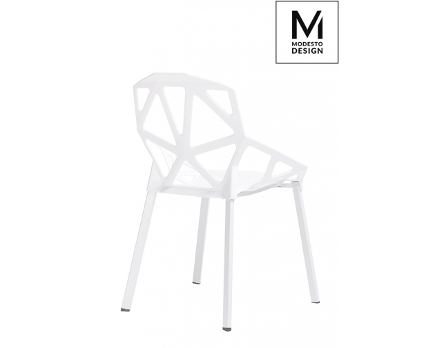MODESTO krzesło SPLIT MAT białe - polipropylen, podstawa metalowa