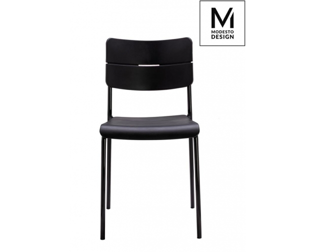 MODESTO krzesło RENE czarno-czarne - polipropylen, metal