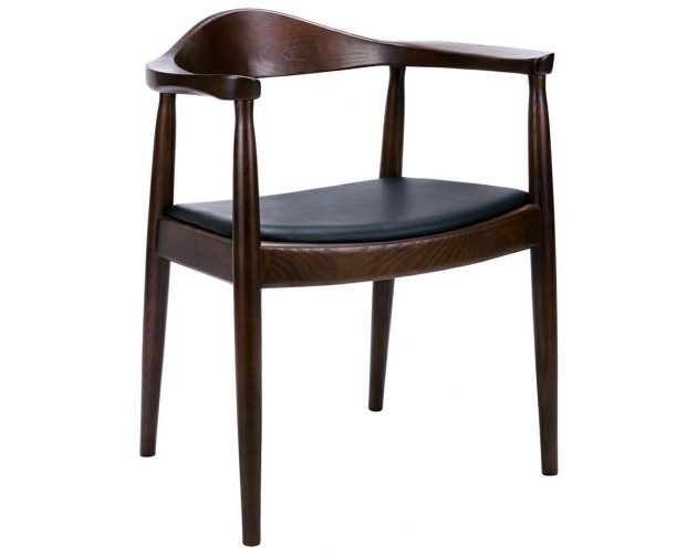 Krzesło KENNEDY ciemnobrązowe - drewno jesion, ekoskóra
