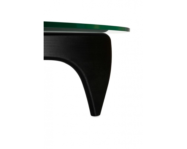 Stolik STABLE BLACK - szkło, podstawa drewniana czarny jesion