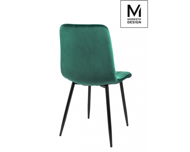 MODESTO krzesło LARA zielone - welur, metal
