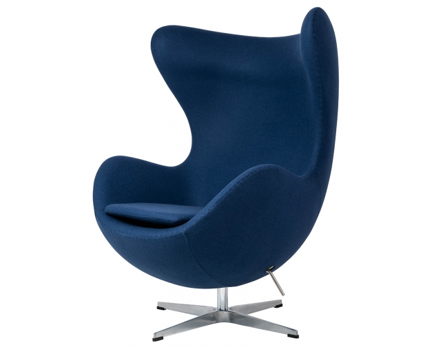 Fotel EGG CLASSIC atlantycki niebieski. 26 - wełna, podstawa aluminiowa