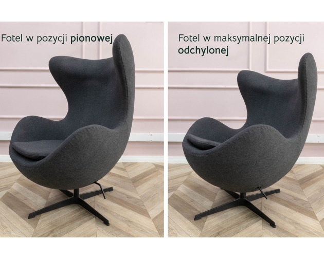 Fotel EGG CLASSIC ciemny turkus.16 - wełna, podstawa aluminiowa