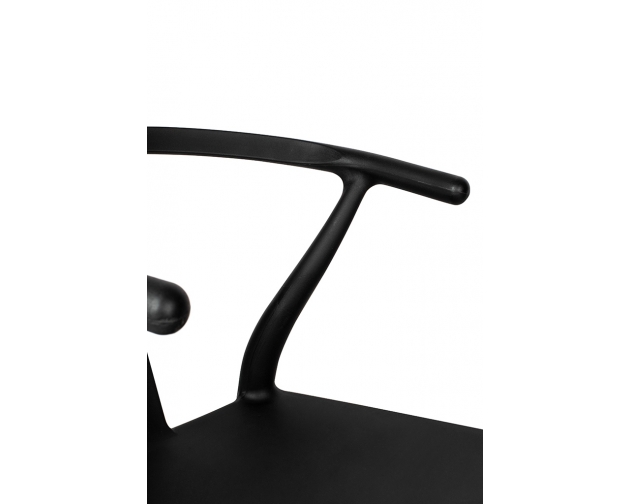 Krzesło WISHBONE czarne - polipropylen, drewno