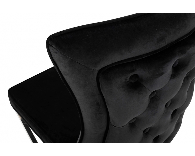 Krzesło IMPERIAL czarne - welur , stal polerowana