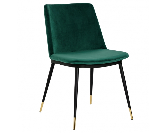 Krzesło DIEGO zielone - welur, podstawa czarno złota